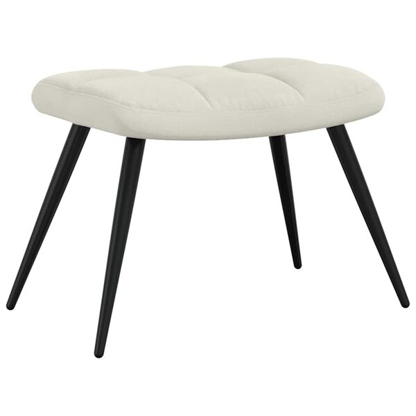 vidaXL Relaxing Chair with a Stool Cream White Velvet