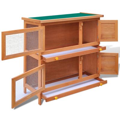 vidaXL Outdoor Rabbit Hutch Small Pet Cage 4 Door Wood,  vidaXL Outdoor Rabbit Hutch Small Pet Cage 4 Door Wood