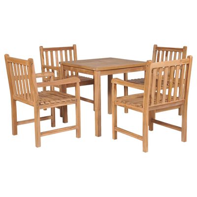 vidaXL 5 Piece Outdoor Dining Set Solid Teak Wood,  vidaXL 5 Piece Outdoor Dining Set Solid Teak Wood