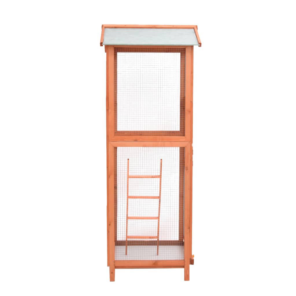 vidaXL Bird Cage 68x62x166 cm Solid Firwood