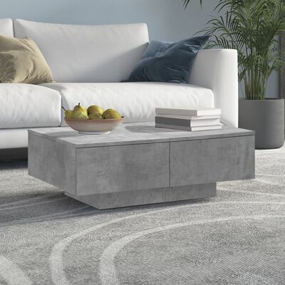 vidaXL Coffee Table Concrete Grey 90x60x31 cm Engineered Wood, concrete grey vidaXL Coffee Table Concrete Grey 90x60x31 cm Engineered Wood