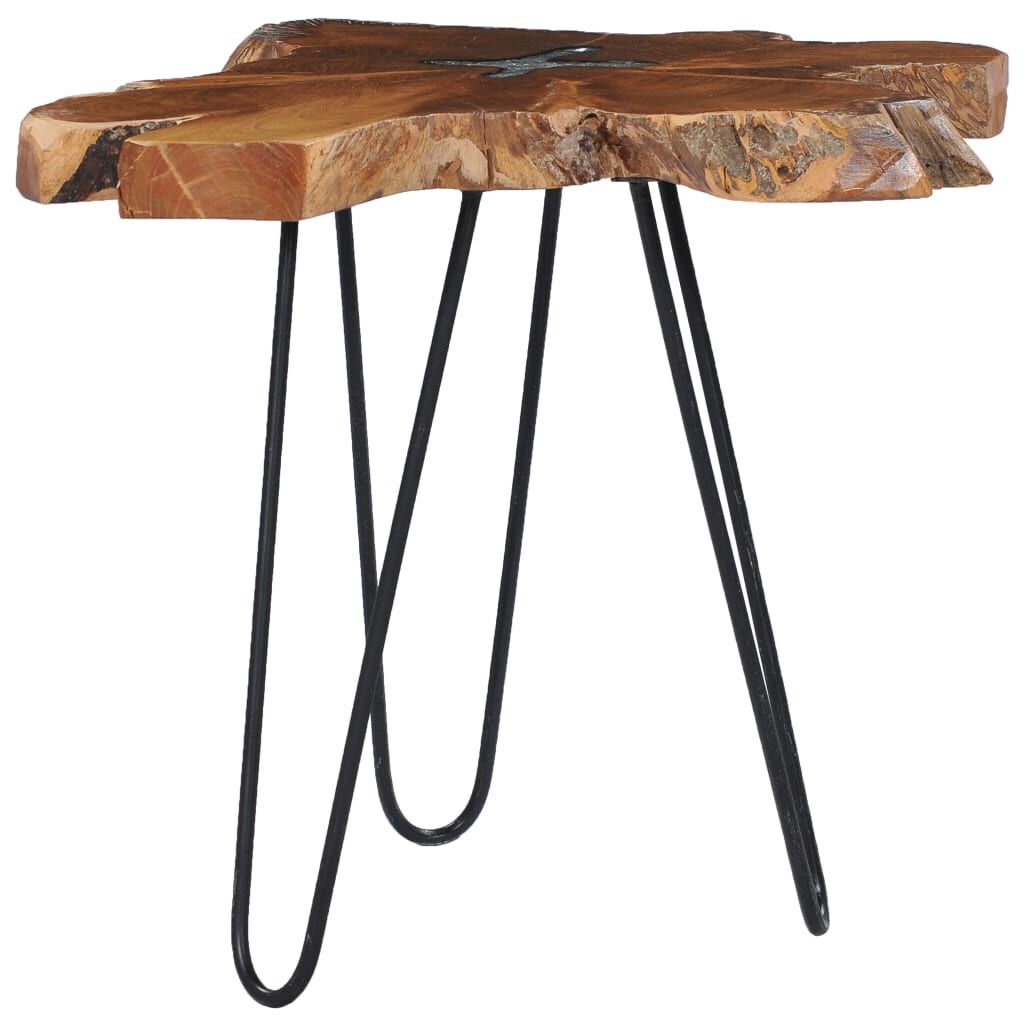 vidaXL Coffee Table 70x45 cm Solid Teak Wood and Polyresin