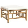 vidaXL 3 Piece Garden Lounge Set with Cream White Cushions Bamboo