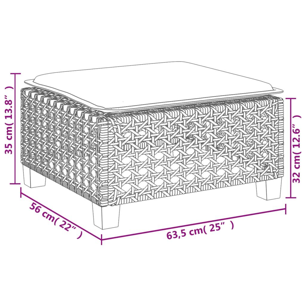 vidaXL 7 Piece Garden Sofa Set with Cushions Grey Poly Rattan