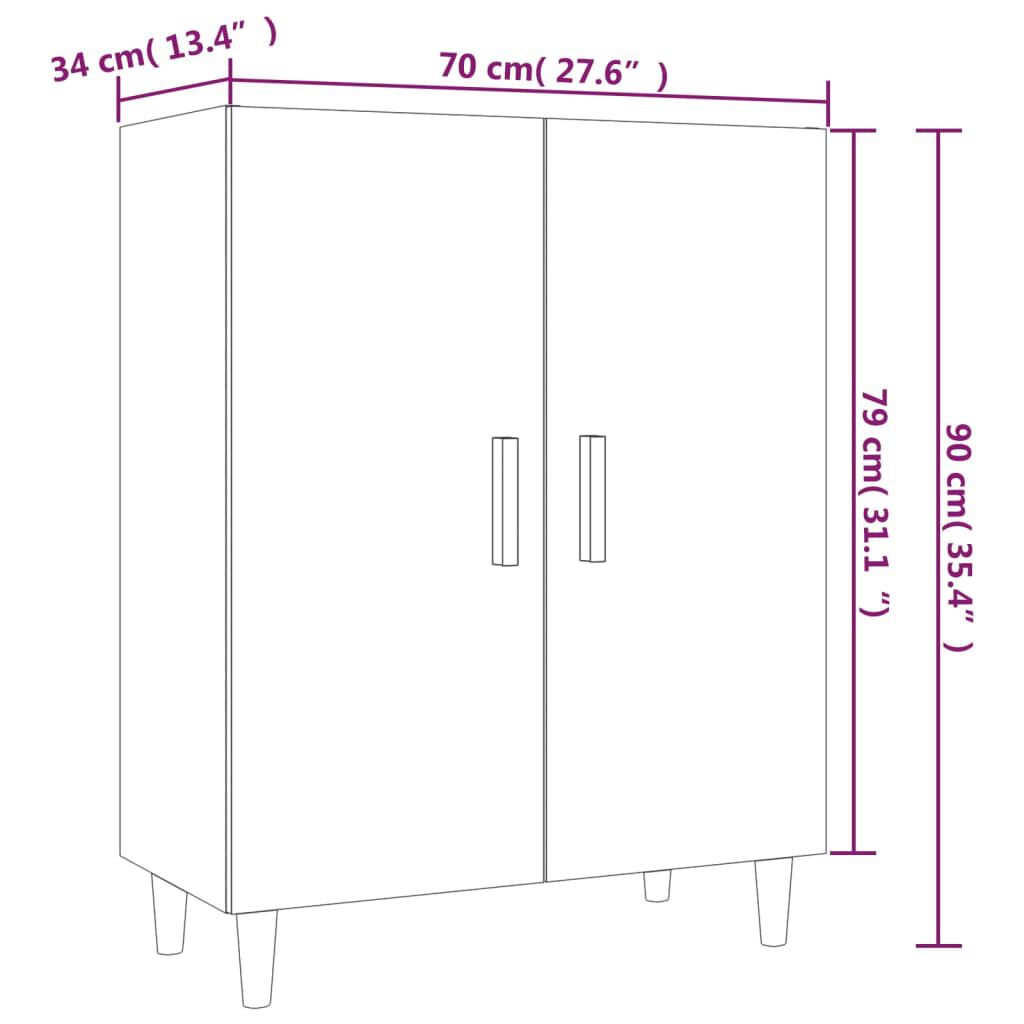 vidaXL Sideboard Grey Sonoma 70x34x90 cm Engineered Wood
