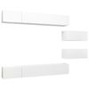 vidaXL 6 Piece TV Cabinet Set White Engineered Wood