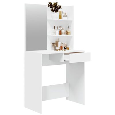 vidaXL Dressing Table with Mirror White 74.5x40x141 cm, white vidaXL Dressing Table with Mirror White 74.5x40x141 cm