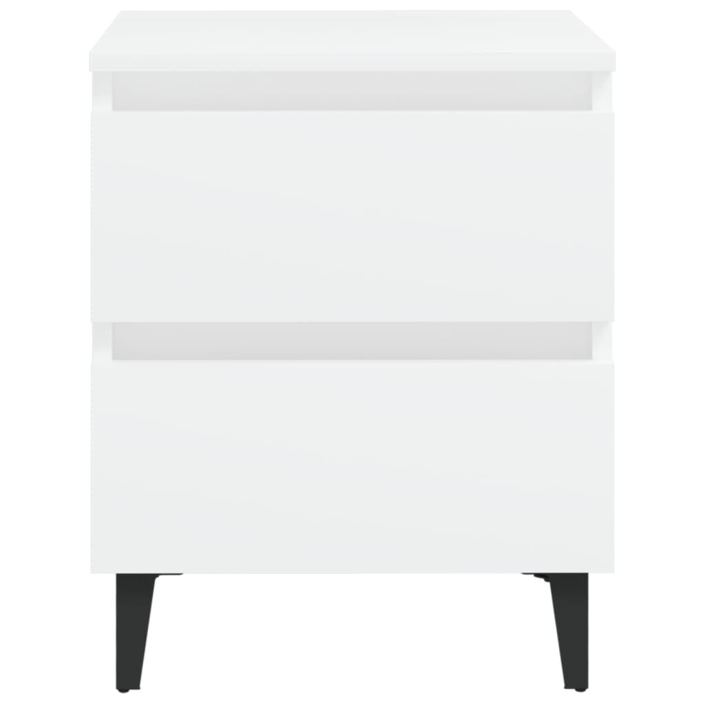 vidaXL Bed Cabinets 2 pcs White 40x35x50 cm Engineered Wood