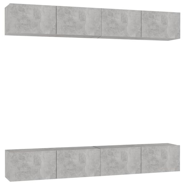vidaXL TV Cabinets 4 pcs Concrete Grey 100x30x30 cm Engineered Wood