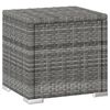 vidaXL Sun Lounger with Cushion and Tea Table Poly Rattan Grey