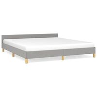vidaXL Bed Frame without Mattress Light Grey 183x203 cm King Fabric, light grey vidaXL Bed Frame without Mattress Light Grey 183x203 cm King Fabric
