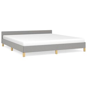 vidaXL Bed Frame without Mattress Light Grey 183x203 cm King Fabric