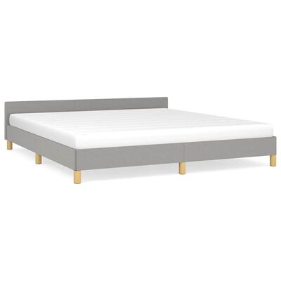 vidaXL Bed Frame without Mattress Light Grey 183x203 cm King Fabric, light grey vidaXL Bed Frame without Mattress Light Grey 183x203 cm King Fabric