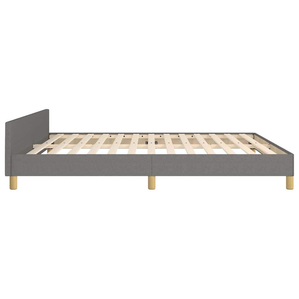 vidaXL Bed Frame without Mattress Dark Grey 183x203 cm King Fabric