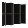 vidaXL 6-Panel Room Divider Black 300x200 cm Fabric