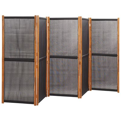 vidaXL 5-Panel Room Divider Black 350x180 cm, black vidaXL 5-Panel Room Divider Black 350x180 cm