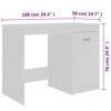vidaXL Desk White 100x50x76 cm Engineered Wood