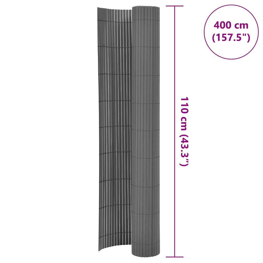 vidaXL Double-Sided Garden Fence 110x400 cm Grey