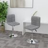vidaXL Swivel Dining Chairs 2 pcs Light Grey Fabric