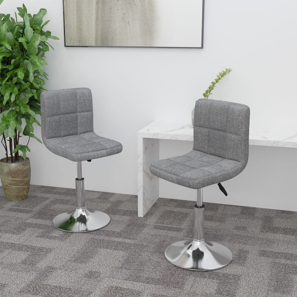 vidaXL Swivel Dining Chairs 2 pcs Light Grey Fabric