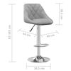 vidaXL Bar Stool 2 pcs Light Grey Velvet