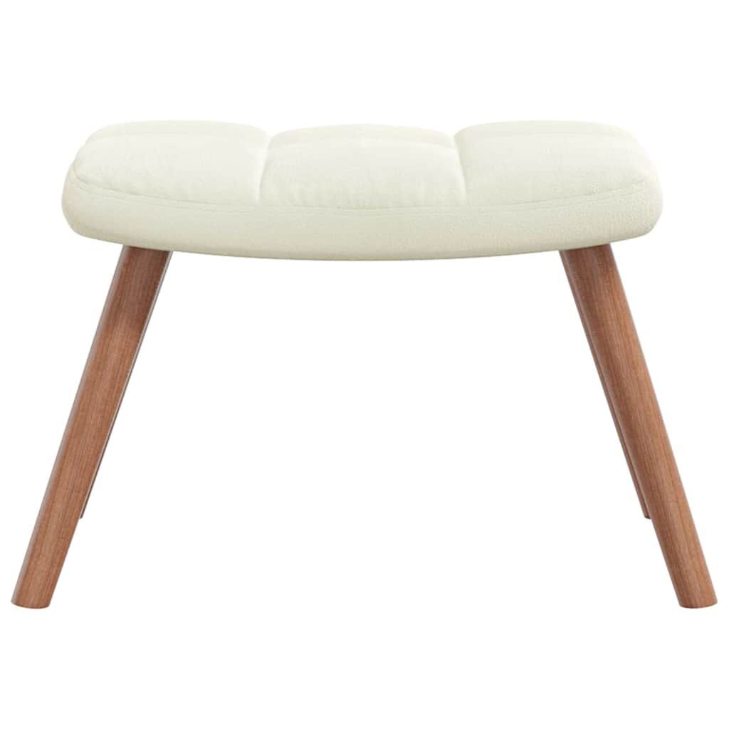 vidaXL Rocking Chair with a Stool Cream White Velvet