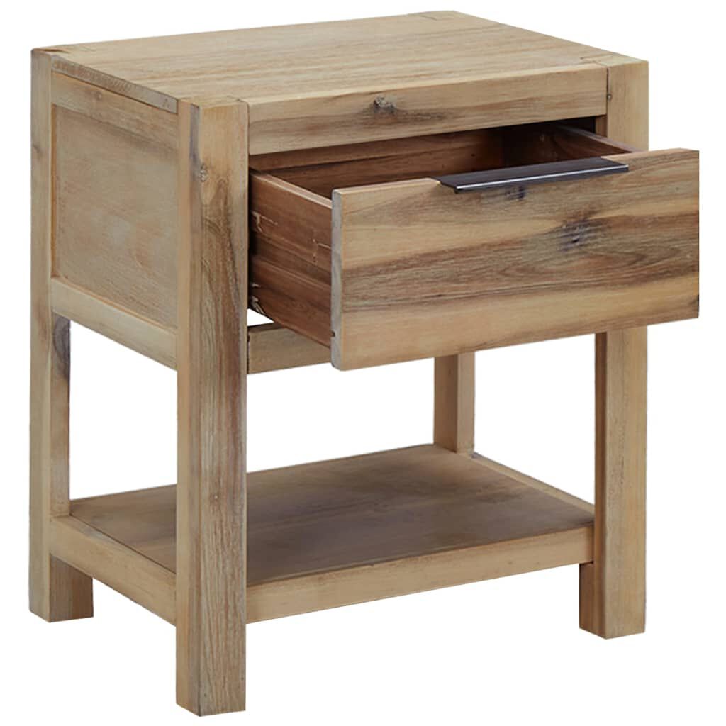 vidaXL Nightstand with Drawer 40x30x48 cm Solid Acacia Wood