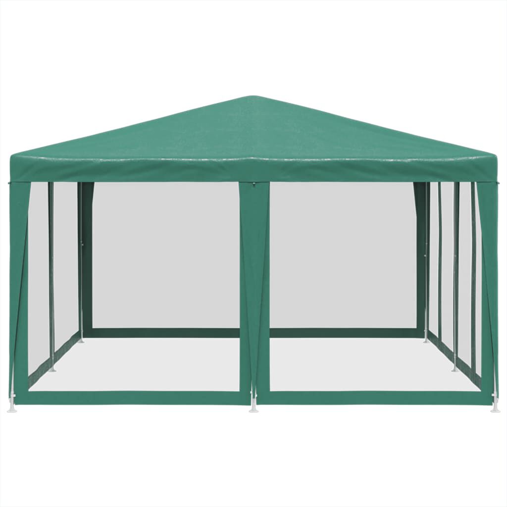 vidaXL Party Tent with 8 Mesh Sidewalls Green 4x4 m HDPE