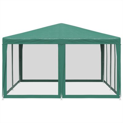 vidaXL Party Tent with 8 Mesh Sidewalls Green 4x4 m HDPE