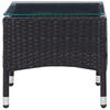 vidaXL 2 Piece Garden Lounge Set with Cushion Poly Rattan Black