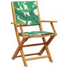 vidaXL Garden Chairs 2 pcs Leaf Pattern Solid Wood Acacia and Fabric