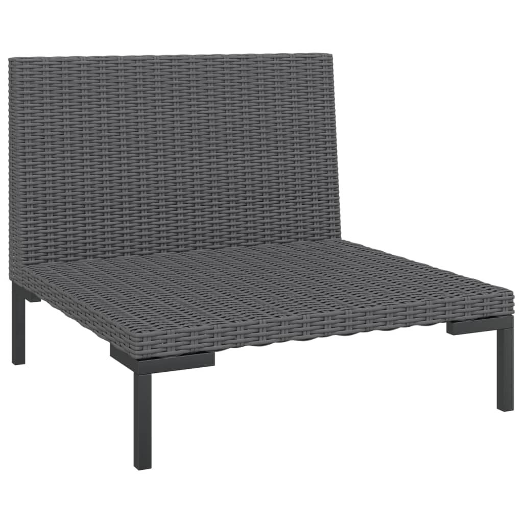 vidaXL 8 Piece Garden Lounge Set with Cushions Poly Rattan Dark Grey