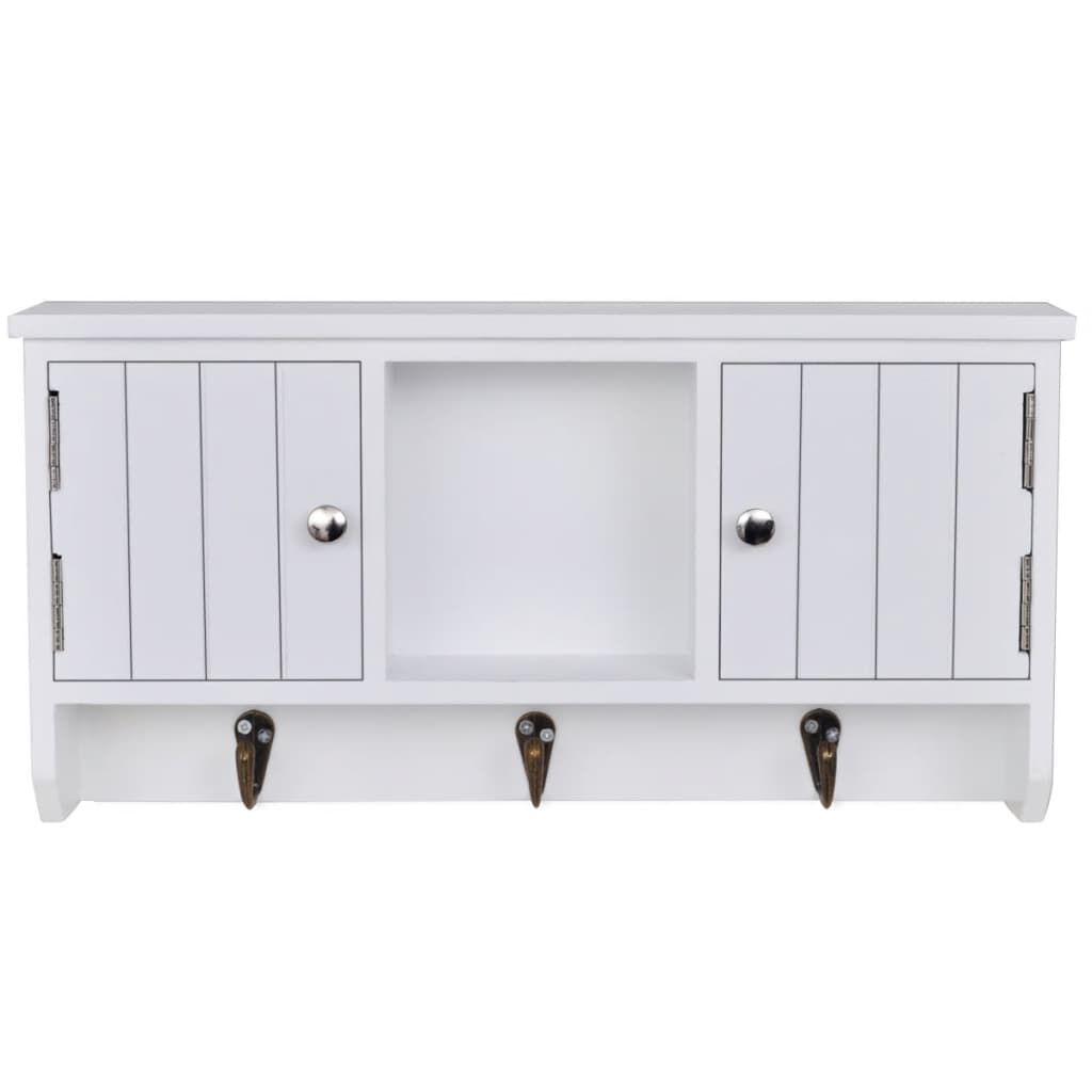 vidaXL Wall Cabinet for Keys and Jewelery with Doors and Hooks