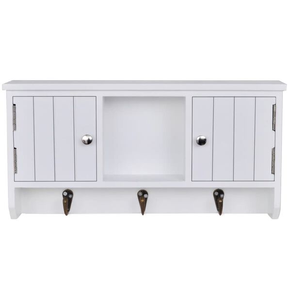 vidaXL Wall Cabinet for Keys and Jewelery with Doors and Hooks