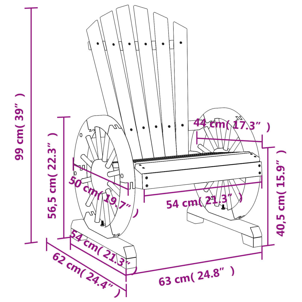 vidaXL Garden Adirondack Chairs 2 pcs Solid Wood Fir
