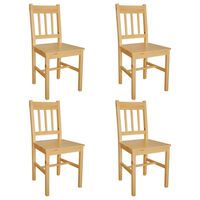 vidaXL Dining Chairs 4 pcs Pinewood, beige vidaXL Dining Chairs 4 pcs Pinewood