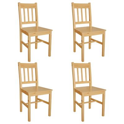 vidaXL Dining Chairs 4 pcs Pinewood, beige vidaXL Dining Chairs 4 pcs Pinewood