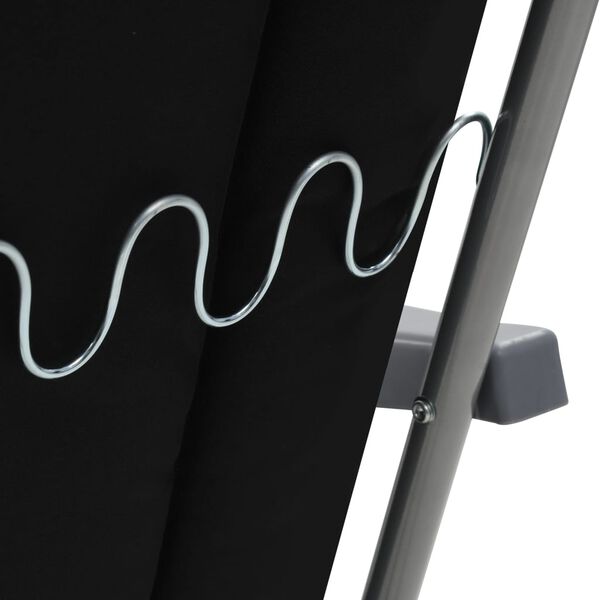 vidaXL Folding Garden Chairs with Cushions 2 pcs Black