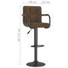 vidaXL Bar Stools 2 pcs Brown Fabric