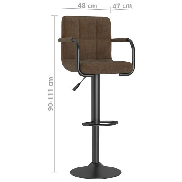 vidaXL Bar Stools 2 pcs Brown Fabric
