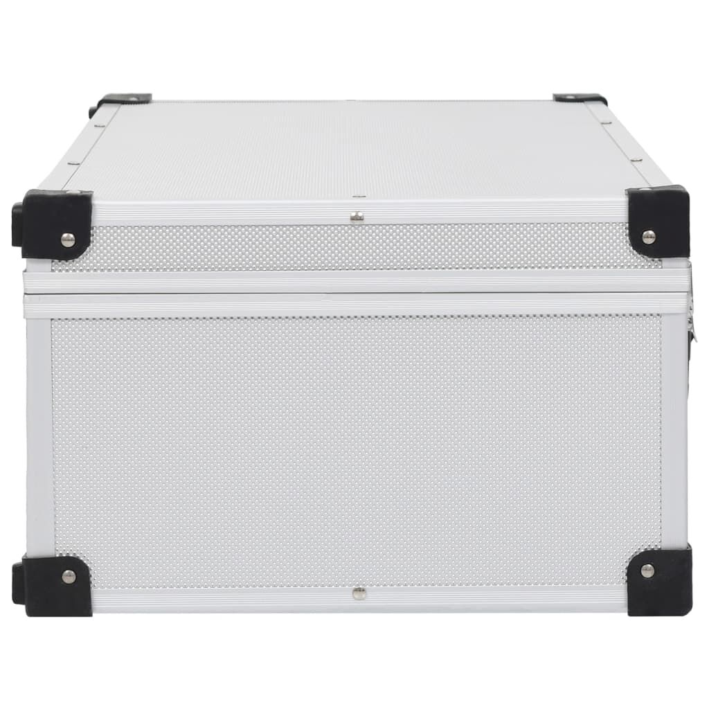 vidaXL CD Case for 80 CDs Aluminium ABS Silver