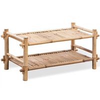 vidaXL 2-Tier Bamboo Shoe Rack,  vidaXL 2-Tier Bamboo Shoe Rack