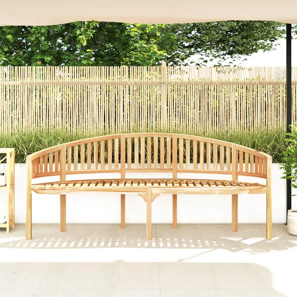 vidaXL Banana Bench 200 cm Solid Teak Wood