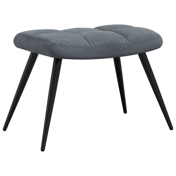 vidaXL Relaxing Chair with a Stool Dark Grey Velvet