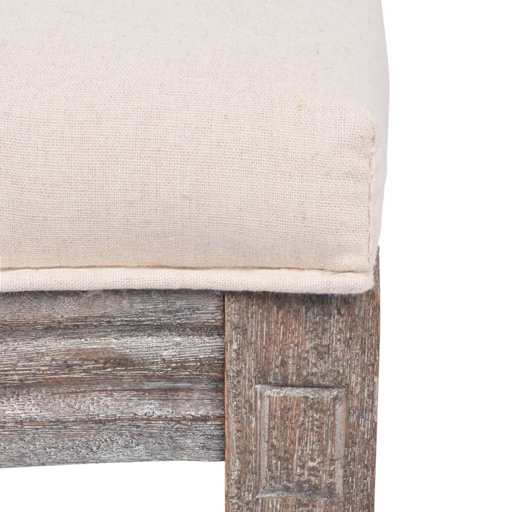 vidaXL Dining Chairs 2 pcs Cream Fabric