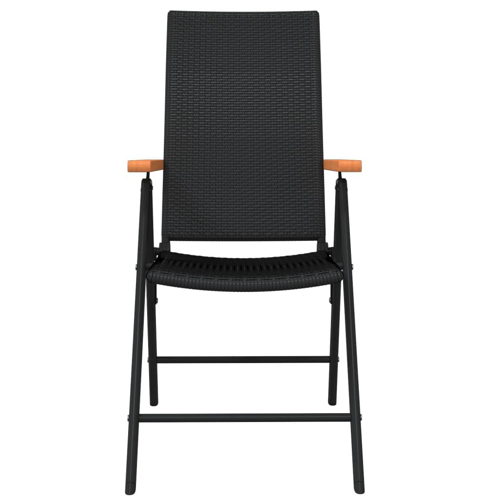 vidaXL 3 Piece Garden Dining Set Black