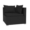 vidaXL 4 Piece Garden Lounge Set with Cushions Poly Rattan Black