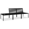 vidaXL 3 Piece Garden Lounge Set with Cushions Black PVC
