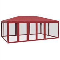 vidaXL Party Tent with 10 Mesh Sidewalls Red 6x4 m HDPE, red vidaXL Party Tent with 10 Mesh Sidewalls Red 6x4 m HDPE