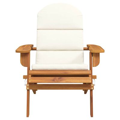 vidaXL Adirondack Garden Chair with Cushions Solid Wood Acacia, brown and cream vidaXL Adirondack Garden Chair with Cushions Solid Wood Acacia